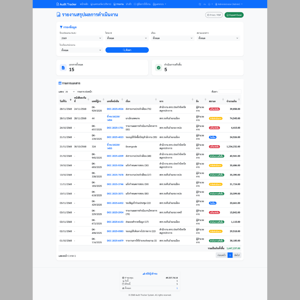 หน้ารายงาน